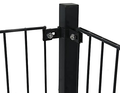 HOME DELUXE - 1 x Eckpfosten MORATA - Farbe: Anthrazit (RAL 7016), Höhe: 2100 mm, für Zaunhöhe 1600 mm, inkl. Befestigungsschellen