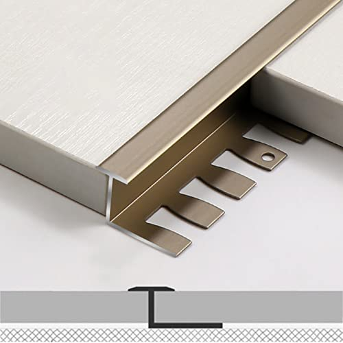 Bandes de Transition de Plancher en Forme de T Bois à Carrelage, Bois pour Stratifier L'espace Couvrant Les Bandes de Jonction, Alliage D'aluminium de Seuil de Porte, Écart Reliant ( Color : Bronze )