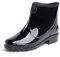 Stivali Pioggia Donna Stivaletti Pioggia Gomma Rain Boots Chelsea Ankle Boots Wellies Stivaletti Impermeabili Scarpe da Pioggia Nero Taglia EU 39