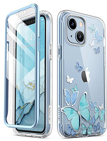 i-Blason Glitter Case for iPhone 14 Plus (6.7 Inch) Mobile Phone Case 360 Degree Case Bumper Protective Cover [Cosmo] with Screen Protector 2022 Edition (Bluefly)