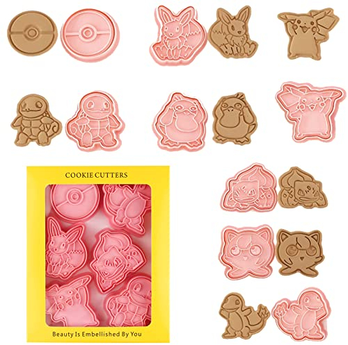 Cartoon Ausstechform, Kinder Keksausstecher Set, 3D Plätzchen Ausstecher Kunststoff, 8 Stück Keksausstecher Set, Kinderkekse Kinderkuchen Cartoon Form