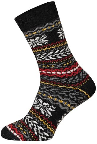 HomeOfSocks 2 Paar Winter Wollsocken Herren – Navy Norweger Socken dicke Stricksocken, Größe 43-46