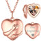 ChicSilver Rosegold Photo Amulett für Damen Mädchen 925 Fotoanhänger mit Gravur Herzform Medaillon Halskette mit Geschenkebox für Weihnachten Geburtstag