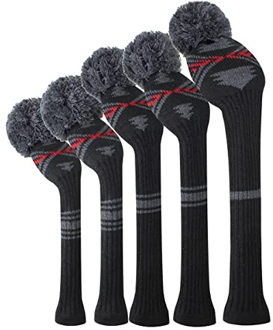 Scott Edward Copritesta da Golf in Legno, 5 Pezzi, Copri Driver, 1 Legno da Fairway * 2 ibridi (UT) * 2