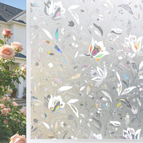 KROMAPOLIS Fensterfolie Blickdicht Selbsthaftend Glasfolie, Sichtschutzfolie Folie Fenster Sichtschutz Fensterdekoration Fensterfolie Bunt Türfolie Window Color Folie - 60X400CM