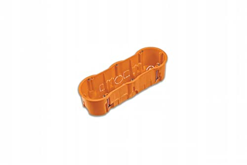 1x 3-Fach Gipskartondose, Rigips Hohlwanddose, Gerätedose, Schalterdose, Abzweigdose Orange UP HW Ø 68mm x 204mm x 60mm Tiefe, zur Befestigung der Dose in Gipskartonplatten, PK60-41PG 1st.