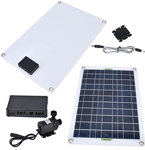 Water GardensPonds, Kit de Pompe à Eau Solaire Panneau 50W 800L H 12V à Faible Bruit DC en Plastique de Silicone Pompe Solaire de Bassin pour Jardin