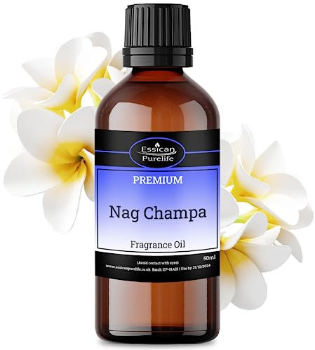 Nag Champa Fragrance Oils for Diffuser 50ml, Candle Making, Soap Making, Aromatherapy - Great for Use in Bath Bombs, Perfume Oil, Perfume Scents, Potpourri, Slime & Air Freshener - Vegan & UK Made