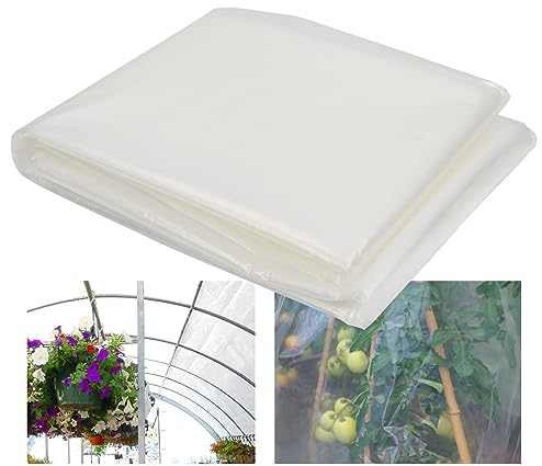 Storystore Bâche de Serre 2 x 10 m, Film de Serre en Polyéthylène Durable, Film de Serre Tunnel pour Couvrir Les Jardin, Protection des Plantes, des Légumes et des Fruits