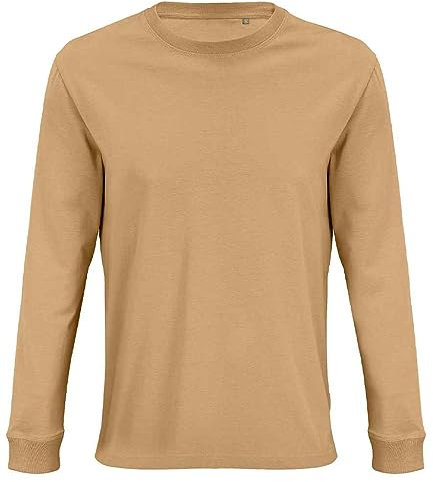 Earth Wardrobe Organic Cotton Long Sleeve T-Shirt: Mens Dark Beige
