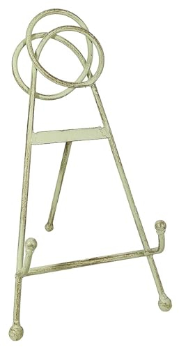 zeitzone Buchstütze Nostalgie Buchständer Eisen Antik-Weiß Kochbuchhalter Vintage-Stil