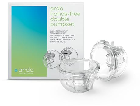 Ardo Hands-Free Double Pumpset. Double Pumpset with 24mm & 19mm Breast Shell Inserts & Lanyard for Ardo Alyssa. Compatible with All Ardo Electric Breast Pumps. Replacement Breastfeeding Accessories.