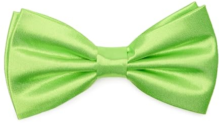 Ladeheid Papillon elegante da uomo - lucido, regolabile, perfetto per matrimoni, feste, ufficio. Ideale per uomini, donne, adolescenti BMS (12cm x 6cm, Lime)