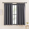 KGORGE Verdunklungsvorhänge mit Kräuselband Kurz Thermovorhang Blickdicht Fenster Gardienen Graue 2-Set 160 x 140 cm(HxB) Schlafzimmer Thermo Vorhänge für Schienensystem