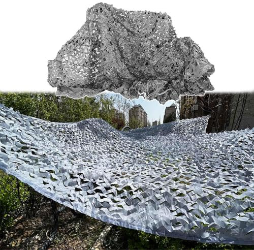Filet De Camouflage Renforcé, Filet Militaire, Filet D'ombrage, Filet De Camouflage pour Chasse, Filet De Protection Solaire Extérieur 1m 2m 3m 4m 5m 6m 7m 8m 9m, Brise-Vue,Grey-1x1m/3.3x3.3ft