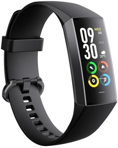 Fitnessuhr Damen Herren AMOLED-Display Fitness Tracker mit Benachrichtigung Schrittzähler Uhr Smartwatch Damen mit Herzfrequenz-/Blutdruckmessung Schlafmonitor Sportmonitor für Android iOS