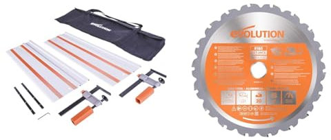 Evolution Power Tools - Guide pour Scie Circulaire ST1400, Compatible avec Makita, Bosch, Festool & Power Tools La lame TCT multi-matériaux R185TCT-20CS (Rage) coupe le bois, le métal
