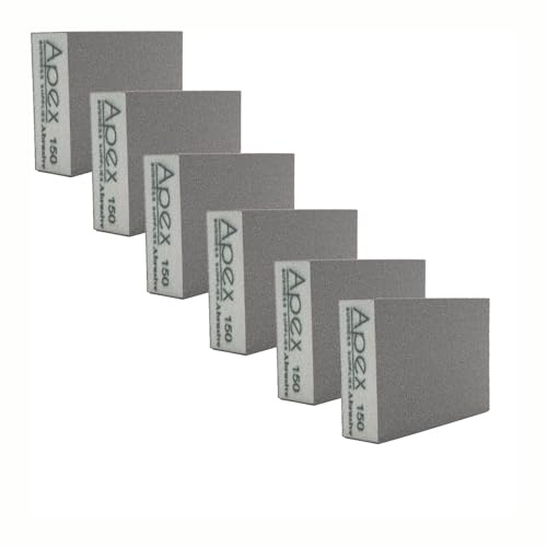 P150 Grit Sanding Block Pack of 6 Pcs | Course Sanding Sponge | Wet And Dry Sanding Block | Dual-use Abrasive Pads Washable And Reusable & Rust Removal Sanding Pads For Wood, Paint `Walls and Metal