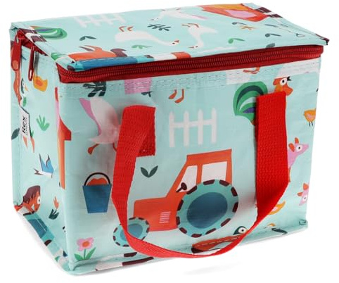 Rex London - Insulated Lunch Bag for Kids & Adults Foil Lined - Farmyard | lunch bag, insulated lunch bag, lunchbag, thermal container, food carrier, soft lunchbag, cooler box