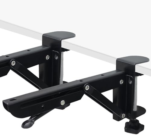 Kioriur Metal Table Extension Brackets, Folding Desk Extension Support | Folding Hand Rest Holder - 2 Computer Desk Extension Brackets for Home, Living Room