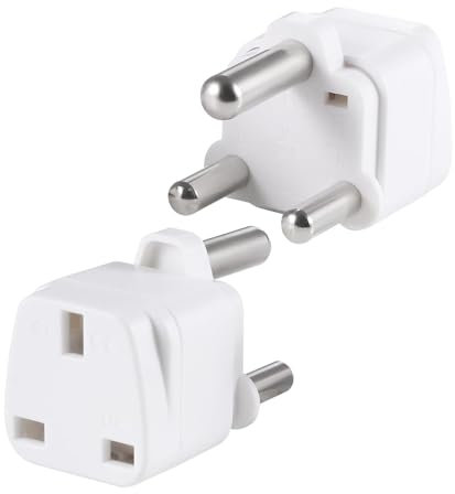 VSEER Lot de 2 adaptateurs de prise britannique vers Afrique du Sud, convertisseur d'alimentation universel à 3 broches, prise internationale de type M (blanc)