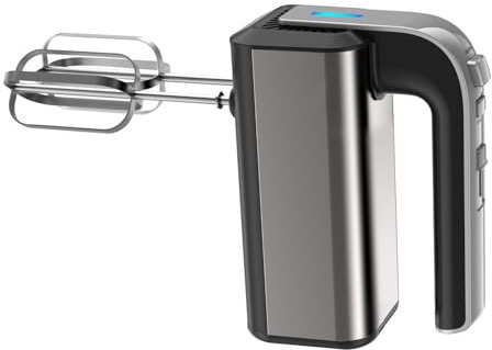 Miscelatore a mano Elettrico,800W Miscelatore a mano in acciaio inox Miscelatore a mano,5 velocità con pulsante di uscita,miscelatore a mano con 2 ganci per impasto e 2 sbattitori