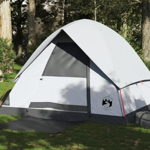 LAPOOH Kuppel-Campingzelt 4 Personen Weiß Dunkel Wasserdicht, Caming Zelt, Camping Tents, Camping-Zelt - 94702