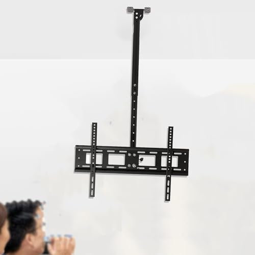 DRFGNF Tv Wall Mount - Adjustable Ceiling TV Mount Bracket, Full Motion 360 Deg Rotation Tilt Swivel TV Mount, Fits 40-80inch LED Screen Display, Can 90° Flip Down Ceiling TV Mount Stand(0.65-1.55m