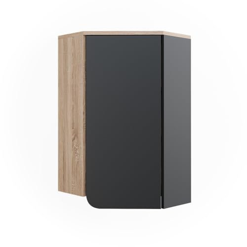 Vicco Mobiletto da bagno Karen, Antracite, 50 x 75 cm con porta e vani aperti