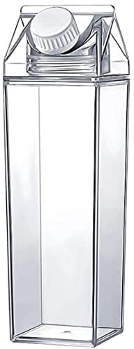 Foppla Bouteille d'eau en carton de lait, bouteille d'eau anti-fuite avec 2 becs verseurs, bouteilles de lait, eau, jus, thé, pour voyage, sport, camping (500 ml)