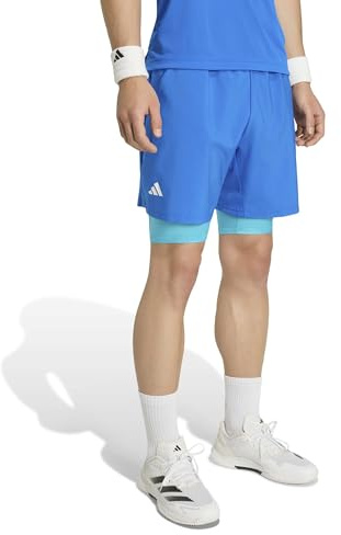 adidas Men's Club Tennis Climacool 2IN1 Shorts, Glory Blue, XL