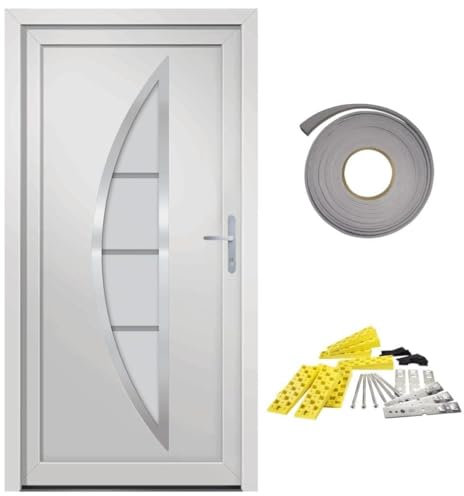 Kangqiling 3187867 - Puerta de entrada blanca, 88 x 200 cm, de PVC