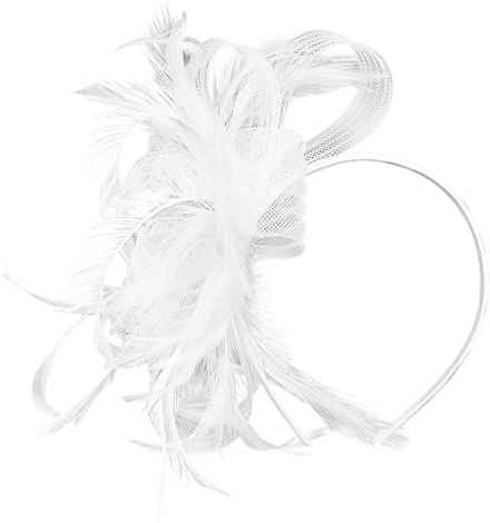Weißer Fascinator für Hochzeiten, Retro, elegant, Blumenhaar, Fascinator, Hut, weißer Fascinator, Haarschmuck, Haarschmuck, Haarspangen, Fascinator, Clip, Hochzeitsgäste, Zubehör, Abendparty