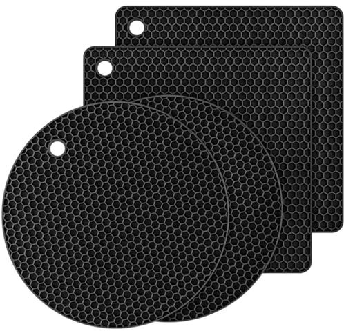 Tampone Isolante Per Stoviglie 4 pezzi sottopentola in silicone for pentole e padelle calde, sottopentola resistenti al calore, sottopentola, poggia cucchiaio, grandi sottobicchieri, cuscinetto isolan