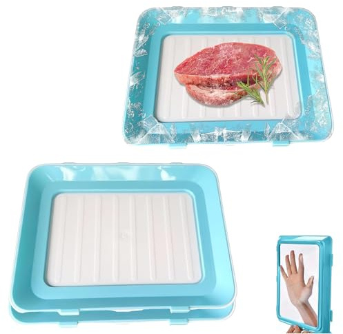 HUANR Wurstdose, 3 Stück Wurst und Käse Box Kühlschrank, Blau Aufschnittbox | Wiederverwendbar Frischhaltetablett, Stapelbar, für Aufbewahrung von Gemüse und Rindfleisch