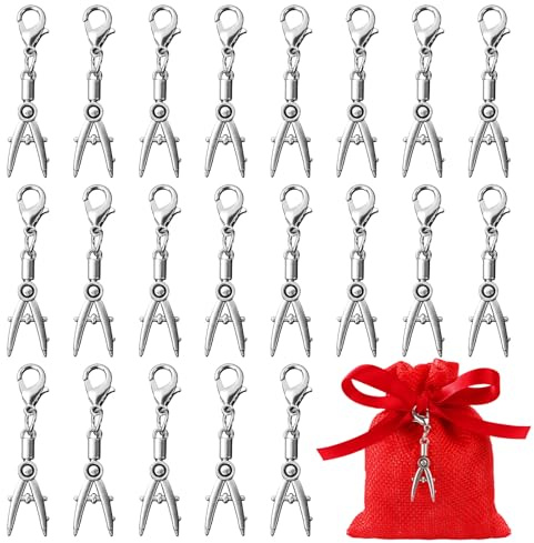 BOOMTOP 24pz Ciondoli Laurea Ingegneria Architettura Pendenti Laurea Compasso Bomboniere Ciondoli con Chiusura per Bomboniere Regali Creazione Gioielli Portachiavi Laurea