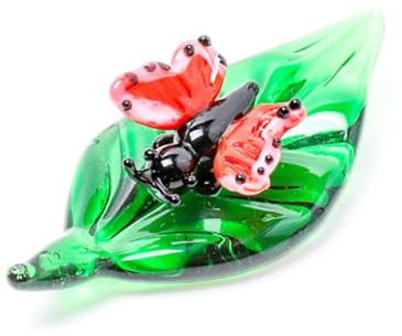 Mini-Schmetterlingsfigur, mundgeblasenes Glas, Insektenstatue, buntes Kristall-Tier-Sammelstück, Dekoration für Zuhause, Schreibtisch, Regal, Geschenke, 5,5 cm