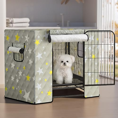 XGQXZWC Hundekäfig-Abdeckung, wasserdichte, Winddichte Hundekäfig Abdeckung mit Aufrollbaren Seitenfenstern und Vordertür, Hundekäfigabdeckung, für Draußen, Hund, Katze(Green,110x73x95cm/43x29x37in)