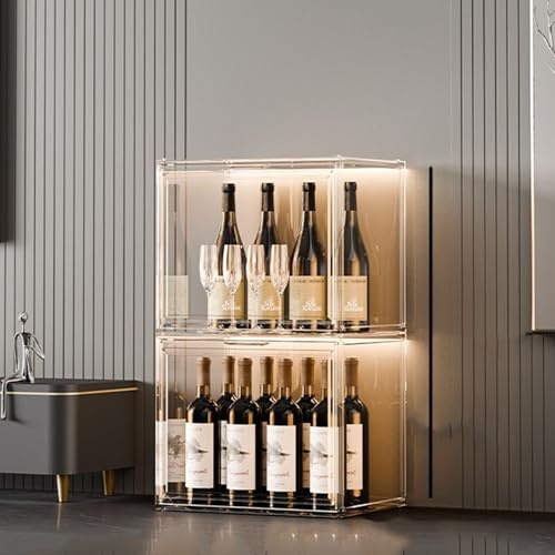 Hynbdes Acrylic alcohol cabinet,alcohol cupboard display，alcohol storage,Standing wine cabinet,Shelves Organiser for Home Kitchen, Bar and Cellar.