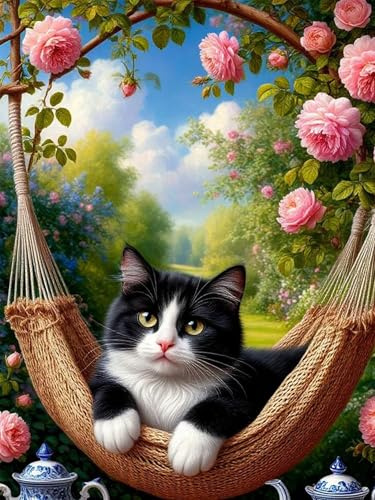 Puzzle 1200 Teile für Erwachsene Rose Schaukel Katze, Unmöglich Schwer Schwierig Herausfordernd Puzzles, Geschicklichkeitsspiel für Die Ganze Familie