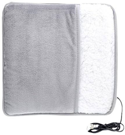PAMINGONO Elektrischer Fußwärmer mit Schnellem Aufheizen Weichem Fleece-heizkissen Usb-betrieben Tragbar Sicherer Wärmepolster für Büro Zuhause Unter Schreibtisch Komfortable Fußheizung für