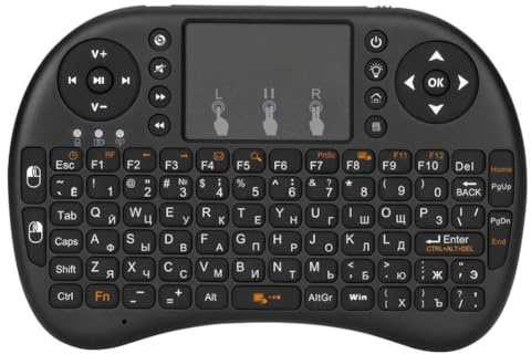 FQzsbWbbt Kabellose Tastatur mit TouchPad 2,4 GHz Rii I8+, kompatibel mit Android TV Box PC Laptop TV HTPC(Russian Keyboard)