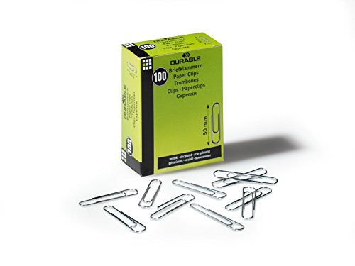Durable 122425 Hunke & Jochheim Briefklammer, Metall, 50 mm, verzinkt, Karton mit 100 Stück