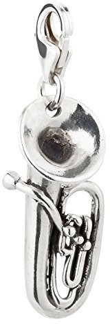 7K Unisex Charm Anhänger Tuba aus 925 Sterling Silber (22x10mm)