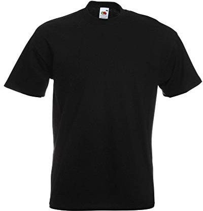 Fruit of the Loom Men’s 100% Cotton T-Shirt, Black, 4XL