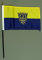 Buddel-Bini Handflagge Tischflagge Oberschlesien 15x25 cm mit 37 cm Mast aus PVC-Rohr, ohne Ständerfuß