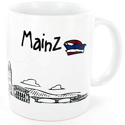 die stadtmeister Keramiktasse Skyline Mainz - als Geschenk für Meenzer & Fans der Domstadt oder als Mainz Souvenir
