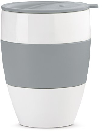 Koziol 3569632 Gobelet Isotherme, Plastique, Gris Froid Opaque, 9.19 x 9.19 x 12 cm
