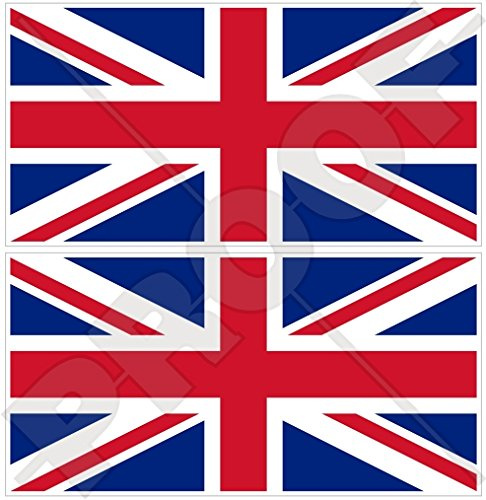 Vinyl-Aufkleber mit britischer Union Jack-Flagge, 75 mm, 2 Stück