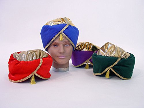 Festartikel Müller Turban aus hochwertigem Samt Scheich Karneval, Farbe:blau